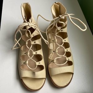 Forever 21 Tie Gladiator Sandals Cream Size 9